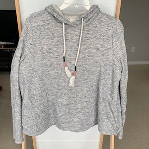 Grey sweatshirt with hoodie